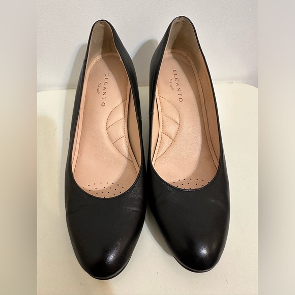 *PRE-LOVED* ELCANTO Black Leather Kitten Heel High Heel Pumps (Korean Brand) - Picture 2 of 7